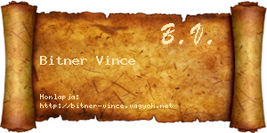 Bitner Vince névjegykártya