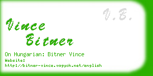 vince bitner business card